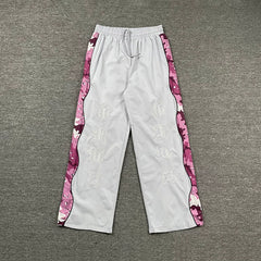 American Corteiz Devil's Island letter embroidery splicing high street loose men's and women's straight leg casual pants autumn and winter trend