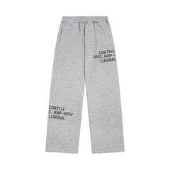 Corteiz Devil's Island Embroidered Letter Printed Velvet Round Neck Hoodie Men's and Women's Casual Pants Set ins
