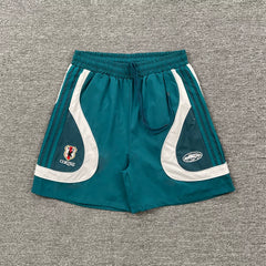 Corteiz Embroidered LOGO Color Contrast Splicing Sports Shorts for Men and Women, Loose Speed Drying Pentagram Pants, Summer Casual Pants