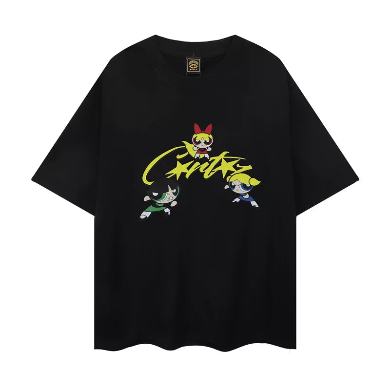 Corteiz Summer New Devil's Island Fun Letter Printed Trendy Brand Men's and Women's Loose Casual Round Neck Short sleeved T-shirt (38)