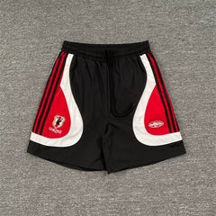 Corteiz Embroidered LOGO Color Contrast Splicing Sports Shorts for Men and Women, Loose Speed Drying Pentagram Pants, Summer Casual Pants