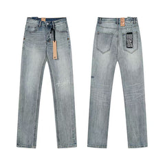 Ksubi Light Grey Ghost‑Logo Straight Denim Jeans