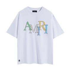 AMIRI White Multicolor Sketch Logo Tee