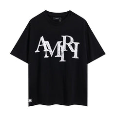AMIRI Edgy Sketch Logo Luxury Street‑wear T‑Shirt