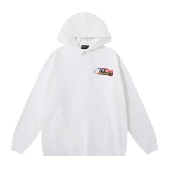 Purple Brand White Oversized Graphic Logo Hoodie