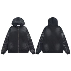 Vale Forever Grunge Lightning Vintage Zip‑Up Hoodie