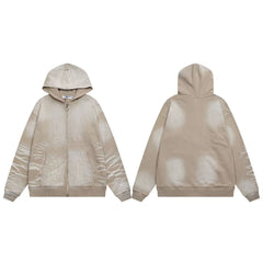 Vale Forever Neutral Retro Sport Vintage Zip‑Up Hoodie
