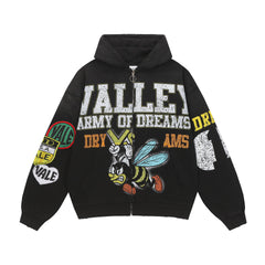Vale Forever Retro Bee Zip Hoodie