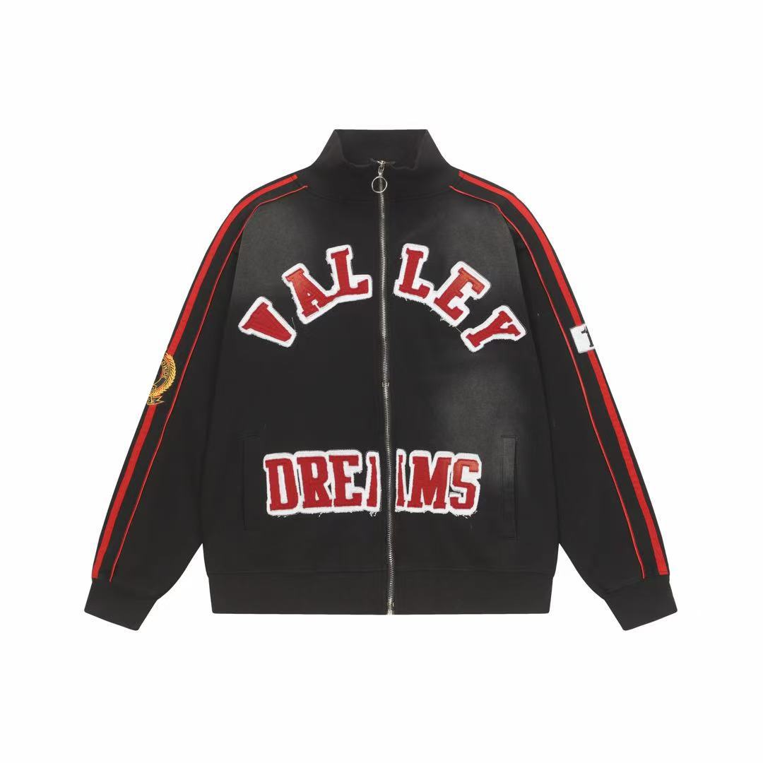 Vale Forever Varsity Chenille Patch Vintage Zip‑Up Jacket