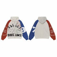 Vale Forever Tri-Color Raglan Chenille Zip Hoodie