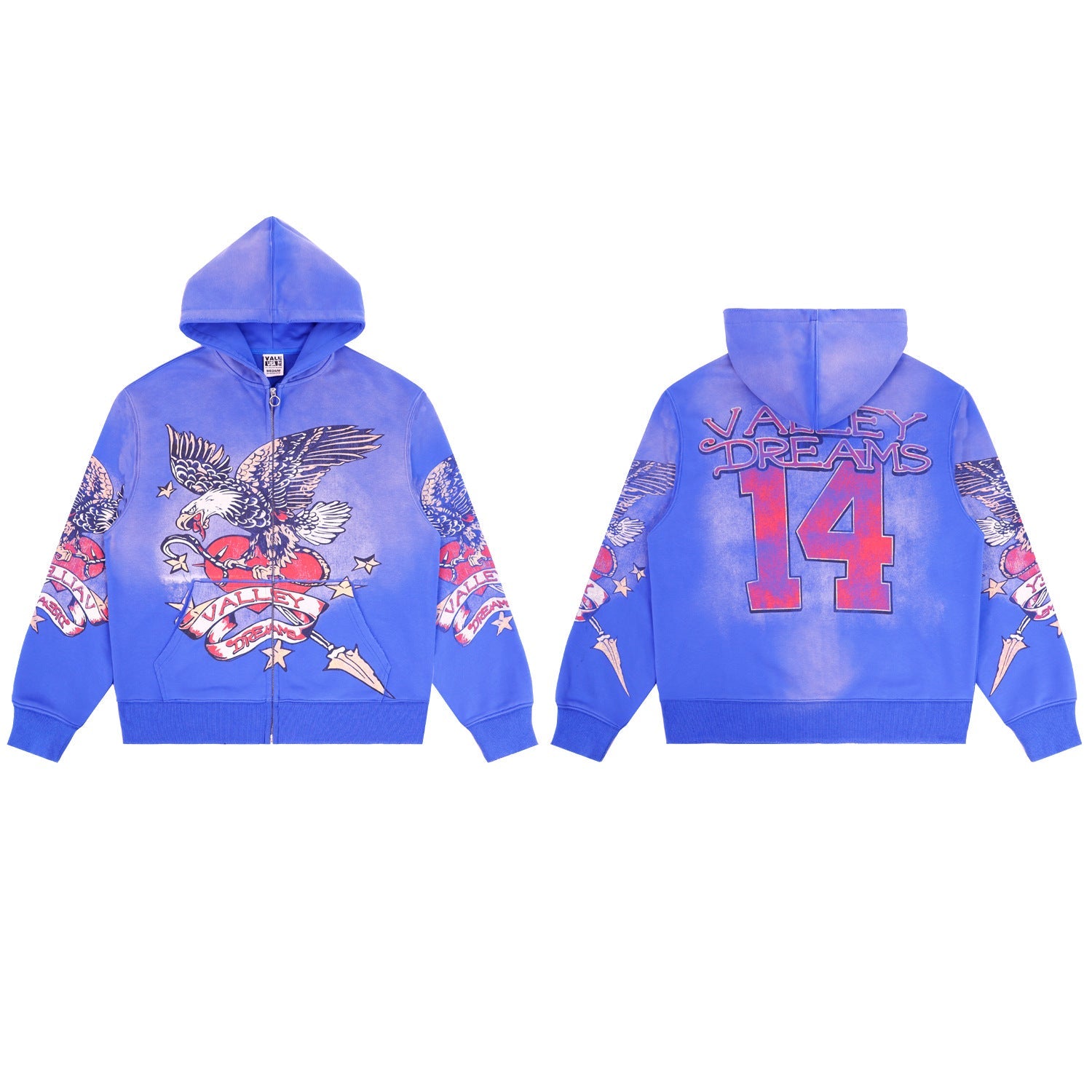 Vale Forever Blue Eagle Zip Hoodie