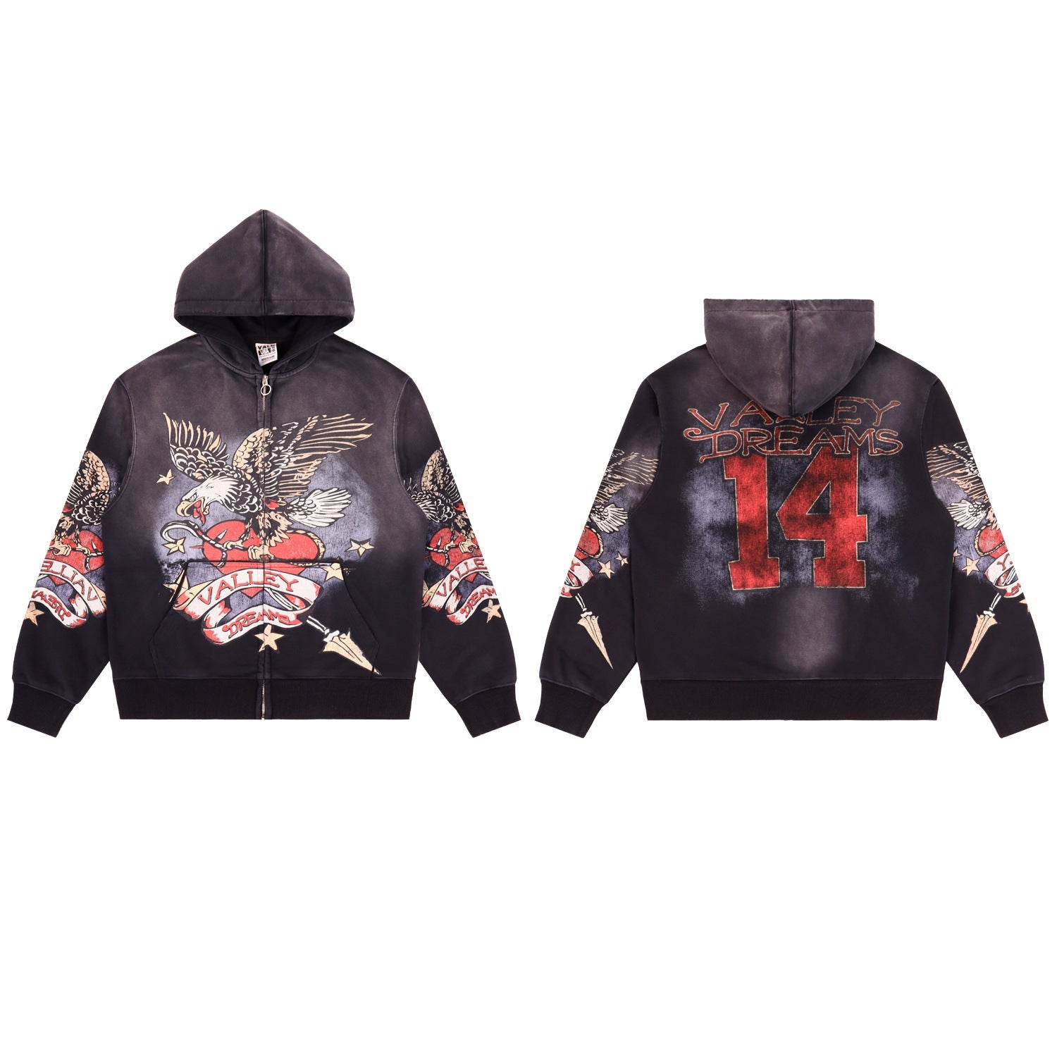 Vale Forever Black Eagle Zip Hoodie