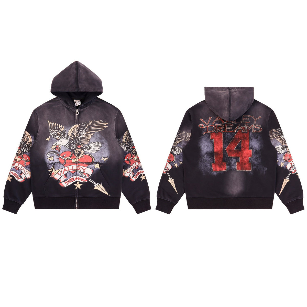 Vale Forever Black Eagle Zip Hoodie