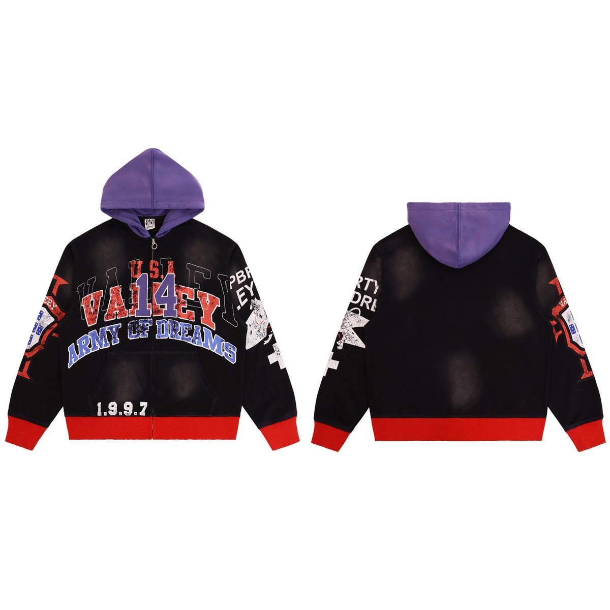 Vale Forever Army of Dreams Color Block Zip Hoodie