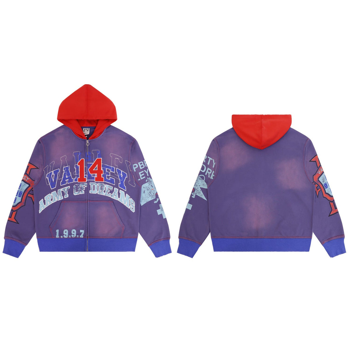 Vale Forever Purple Color Block Hoodie