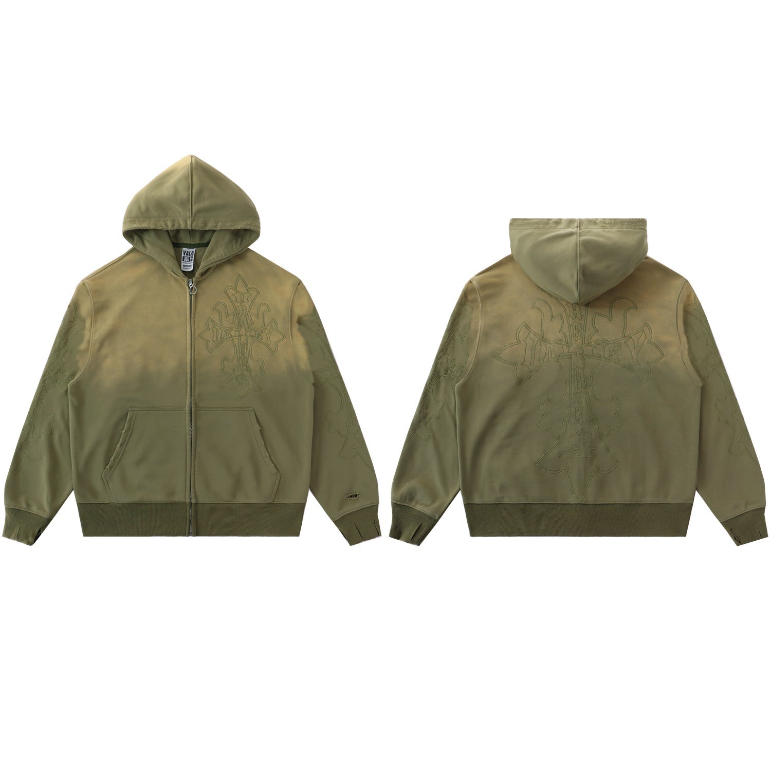 Vale Forever Olive Cross Hoodie