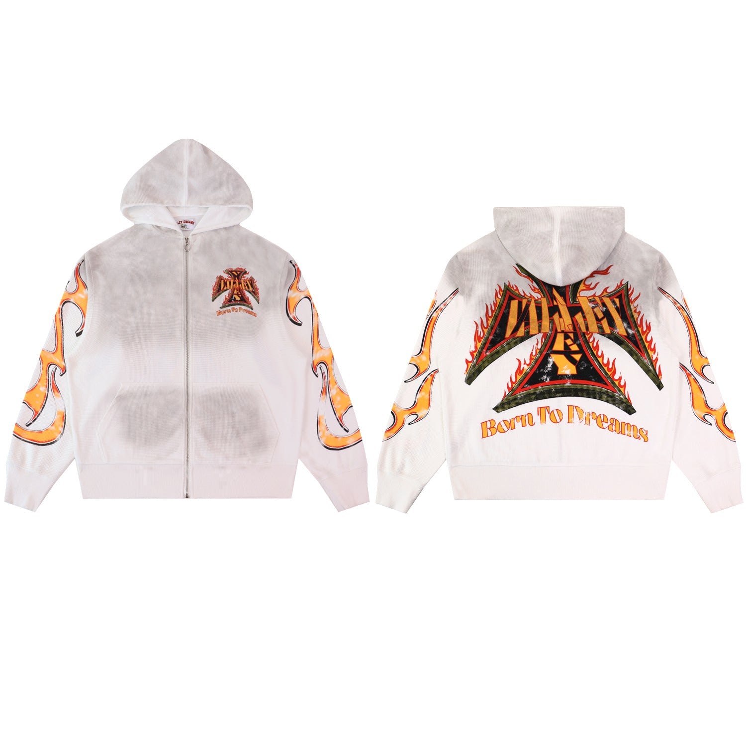 Vale Forever Flame Cross Off-White Hoodie