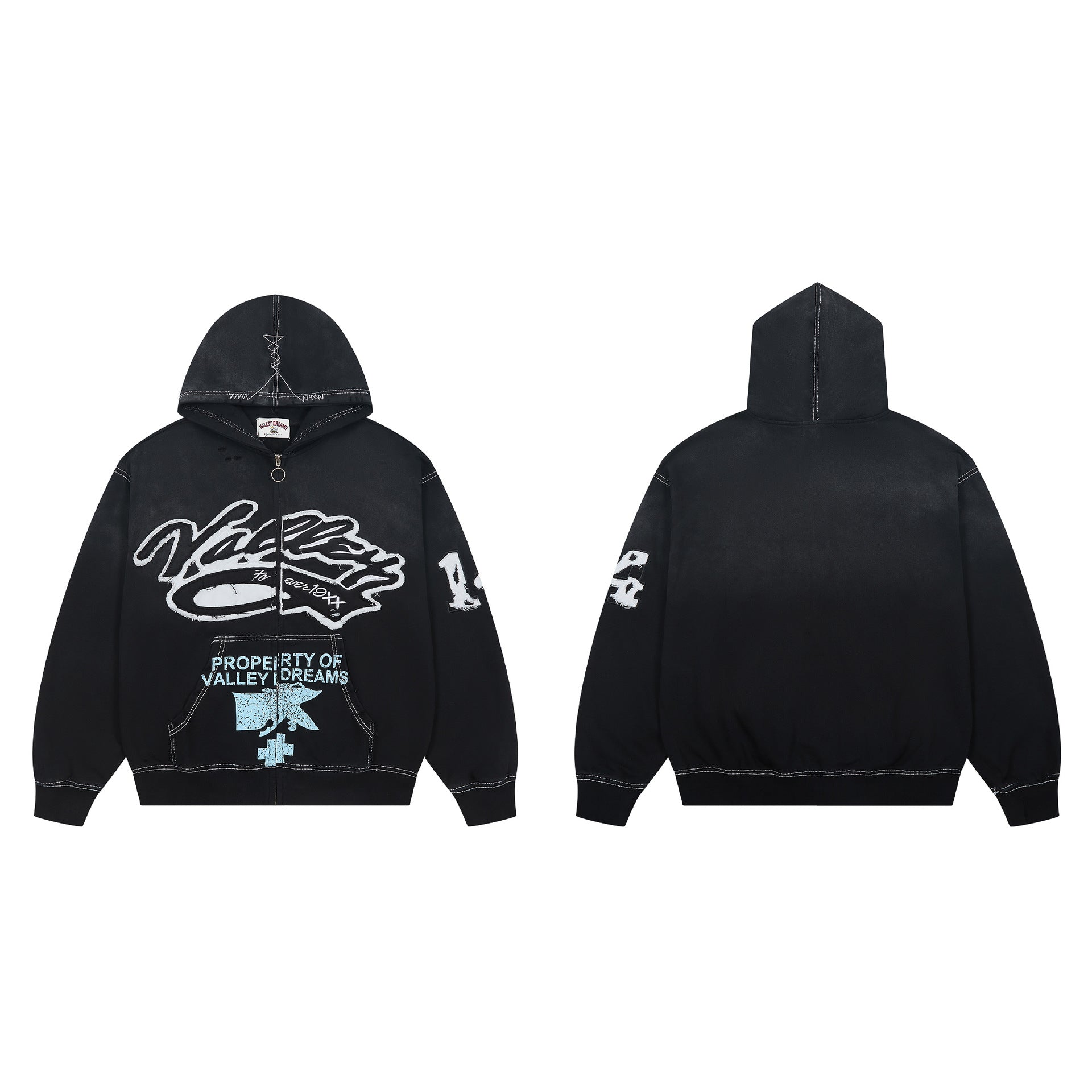 Vale Forever Graffiti Logo Black Zip Hoodie