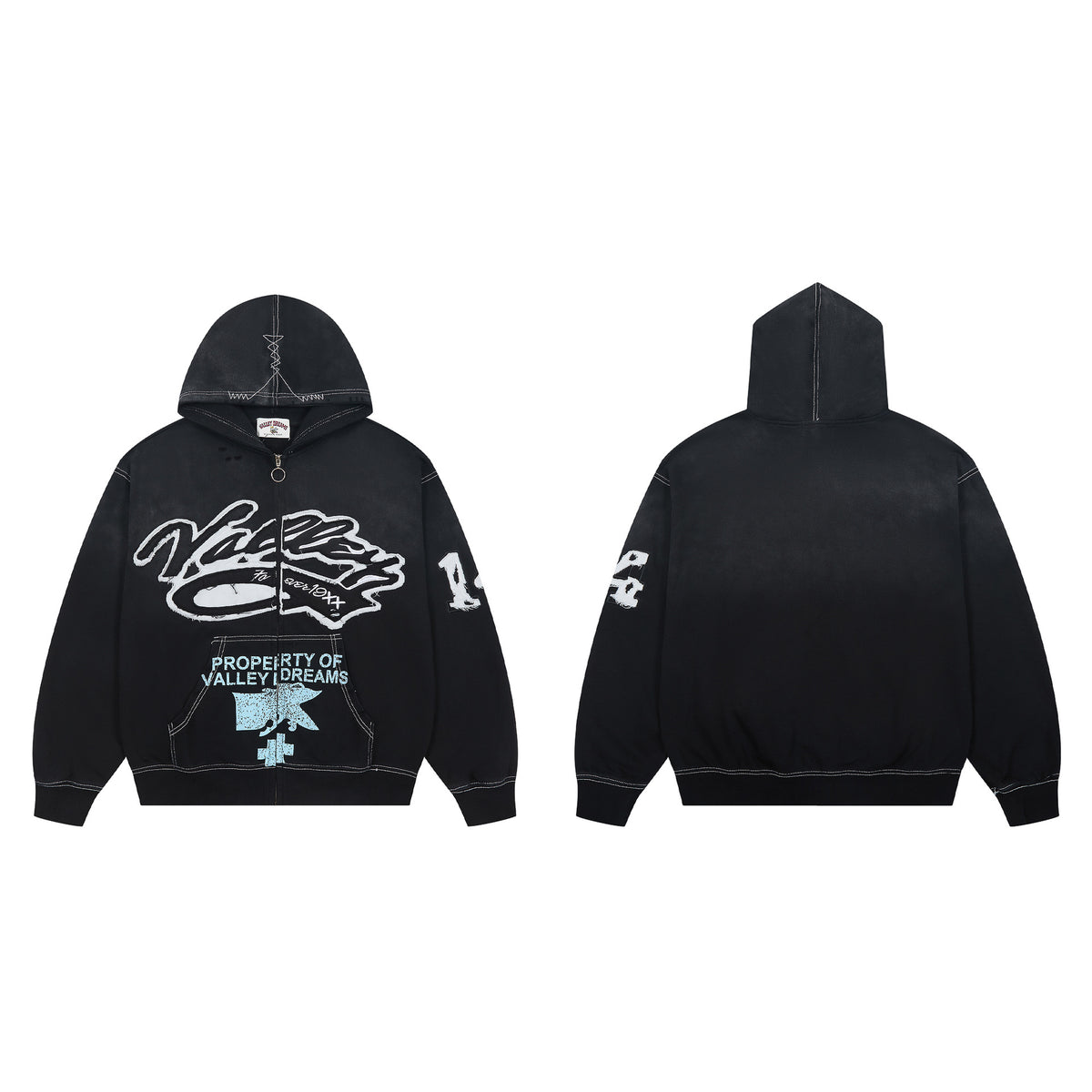 Vale Forever Graffiti Logo Black Zip Hoodie