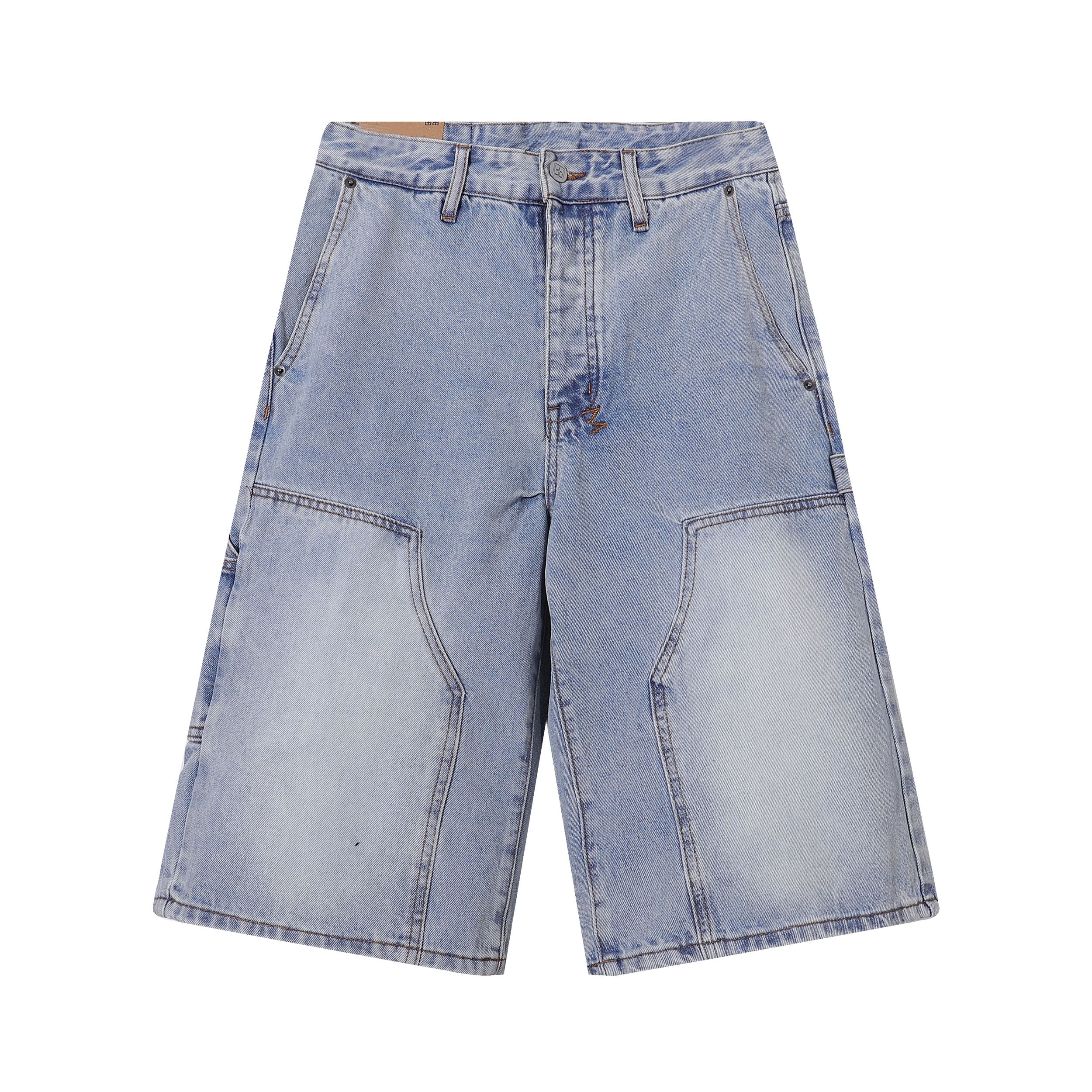Ksubi Baggy Carpenter Light Wash Denim Shorts