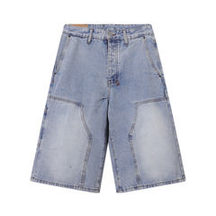 Ksubi Baggy Carpenter Light Wash Denim Shorts