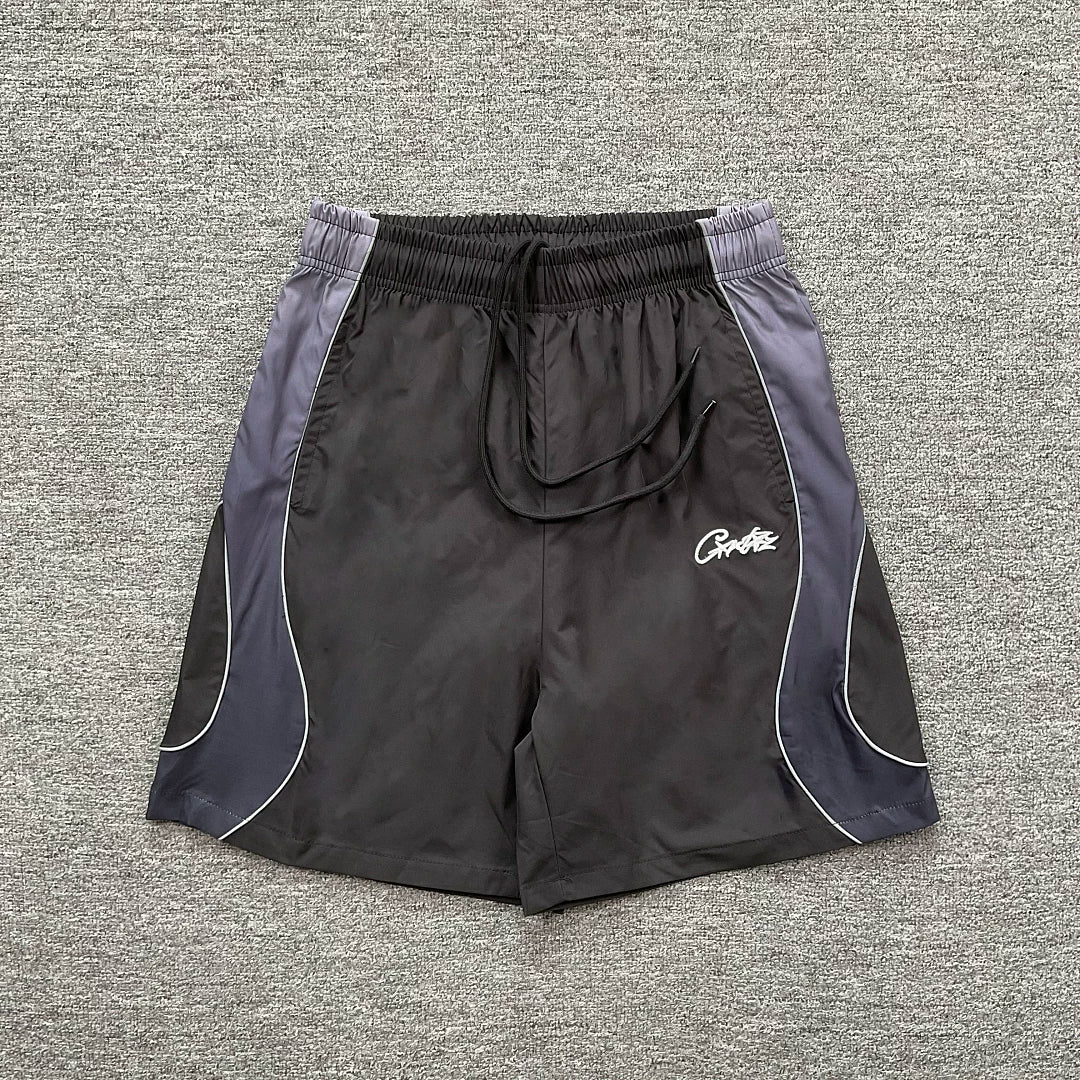 Corteiz trendy street style summer contrasting embroidery retro casual reflective strip design quick drying beach drawstring shorts