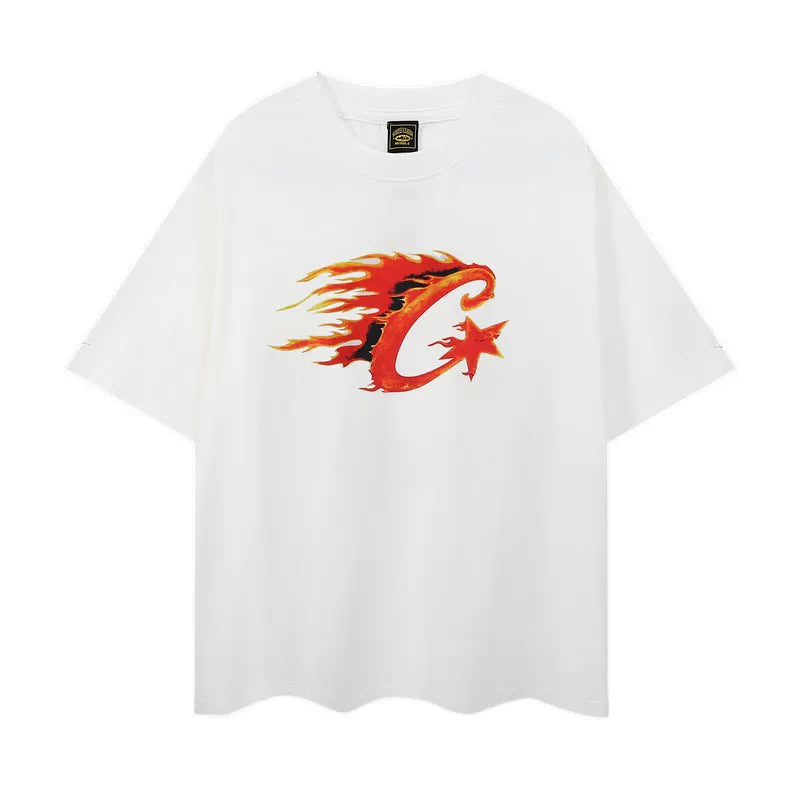 Corteiz Summer New Devil's Island Fun Letter Printed Trendy Brand Men's and Women's Loose Casual Round Neck Short sleeved T-shirt (32)