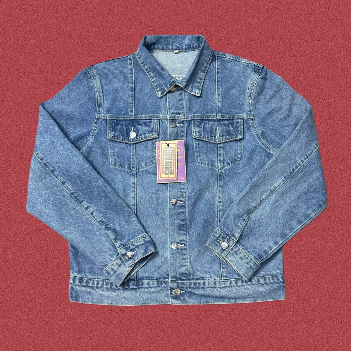 Correct version Corteiz Devil's Island American street retro high street hip-hop embroidered denim jacket set