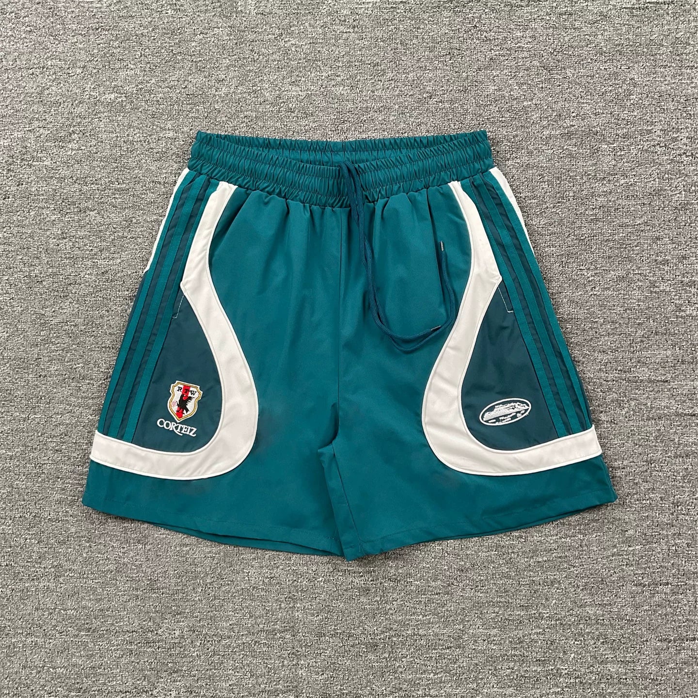 Corteiz Embroidered LOGO Color Contrast Splicing Sports Shorts for Men and Women, Loose Speed Drying Pentagram Pants, Summer Casual Pants