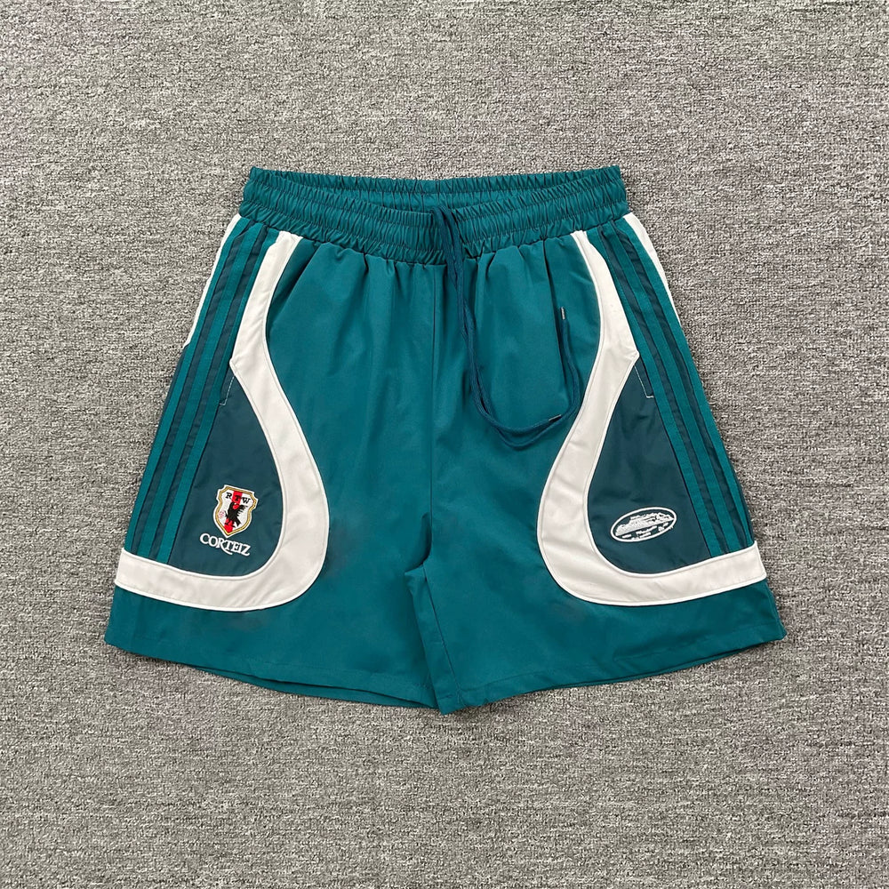 Corteiz Embroidered LOGO Color Contrast Splicing Sports Shorts for Men and Women, Loose Speed Drying Pentagram Pants, Summer Casual Pants