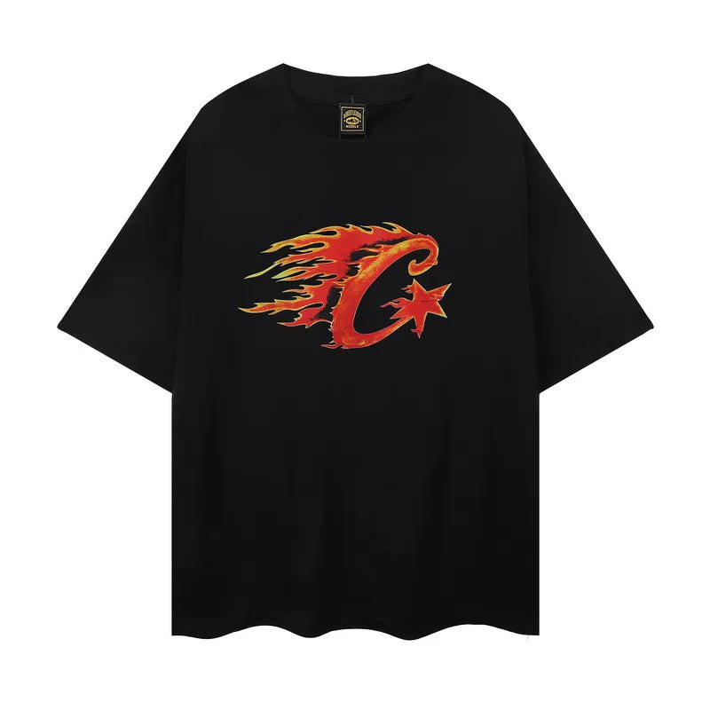 Corteiz Summer New Devil's Island Fun Letter Printed Trendy Brand Men's and Women's Loose Casual Round Neck Short sleeved T-shirt (32)