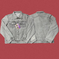 Correct version Corteiz Devil's Island American street retro high street hip-hop embroidered denim jacket set