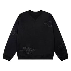 Corteiz Devil's Island Embroidered Letter Printed Velvet Round Neck Hoodie Men's and Women's Casual Pants Set ins