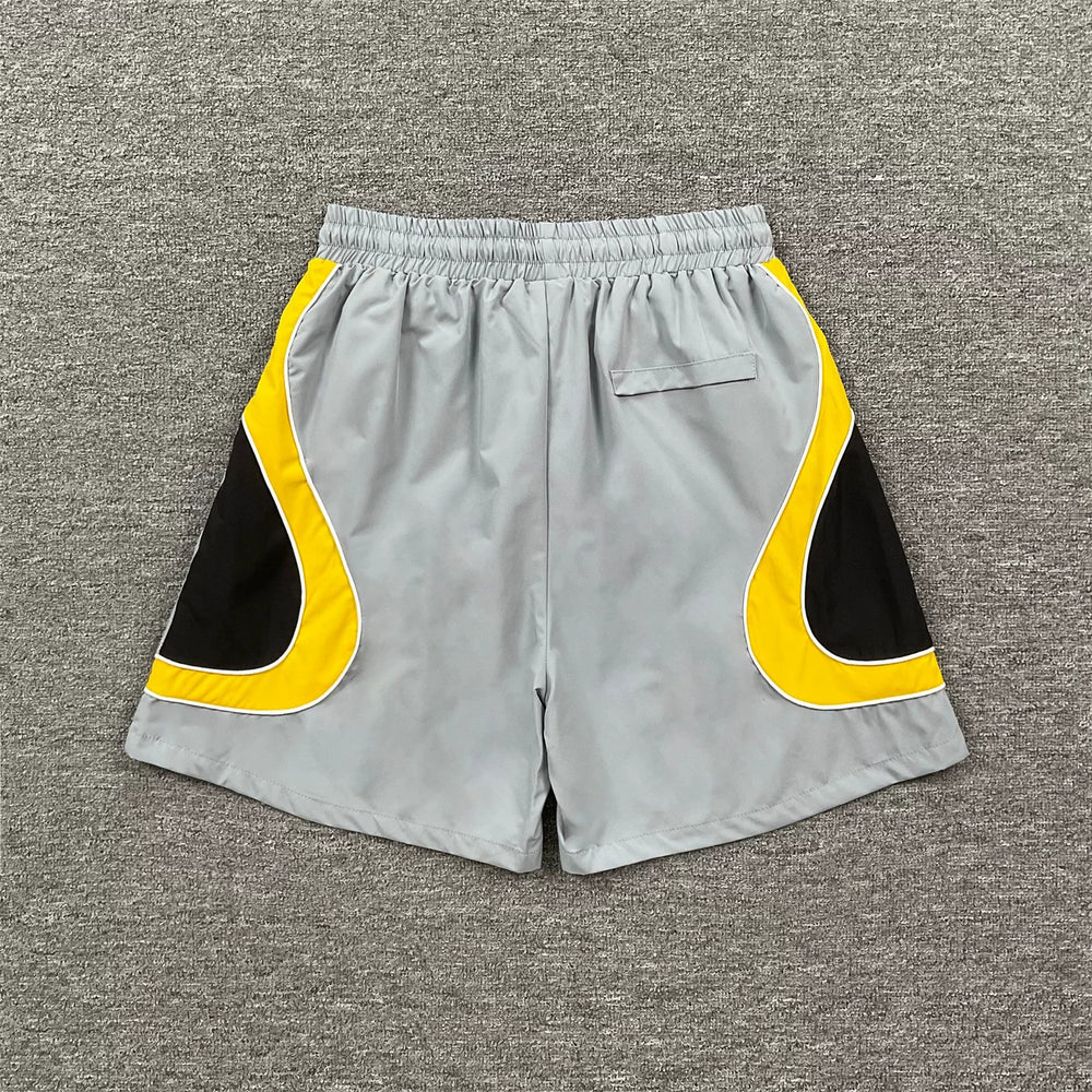 Corteiz Embroidered LOGO Color Contrast Splicing Sports Shorts for Men and Women, Loose Speed Drying Pentagram Pants, Summer Casual Pants