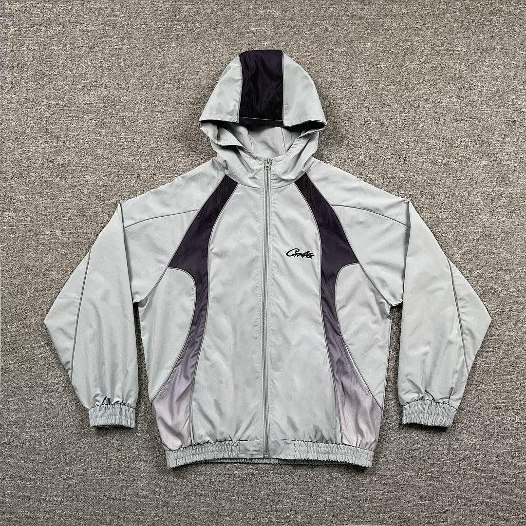 Corteiz Devil's Island patchwork embroidery reflective high street loose men's and women's cardigans hooded windbreakers for spring and autumn