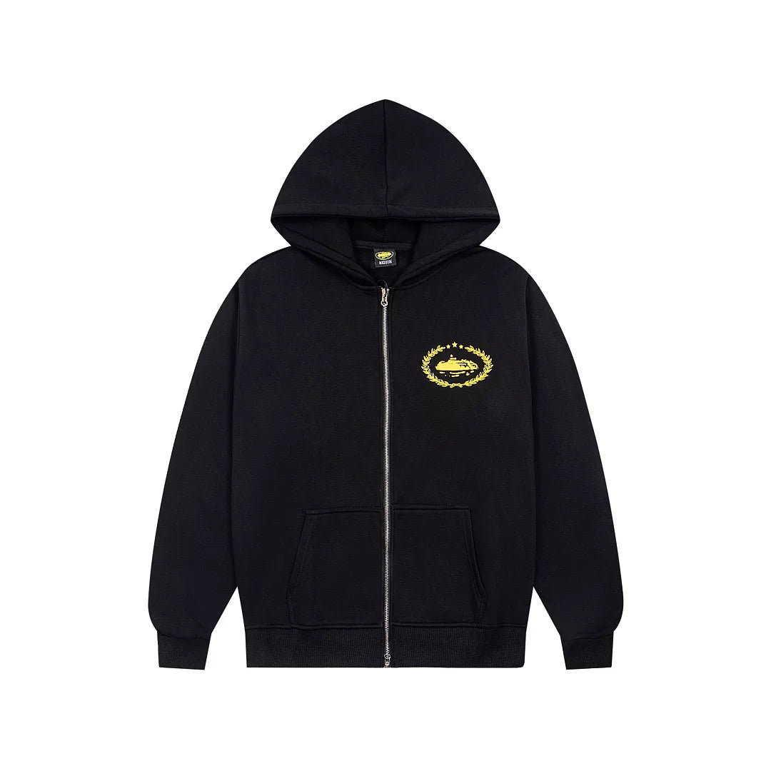 corteiz hoodie美潮高街休闲字母logo印花宽松加绒开衫连帽卫衣男