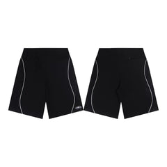 Trendy Corteiz Devil's Island Splicing Line Polo Shirt Short Sleeve T-shirt Loose Casual Sports Shorts Set