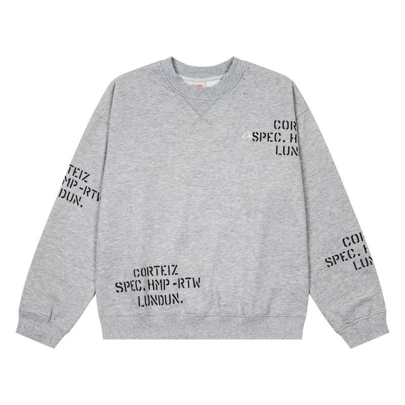 Corteiz Devil's Island Embroidered Letter Printed Velvet Round Neck Hoodie Men's and Women's Casual Pants Set ins