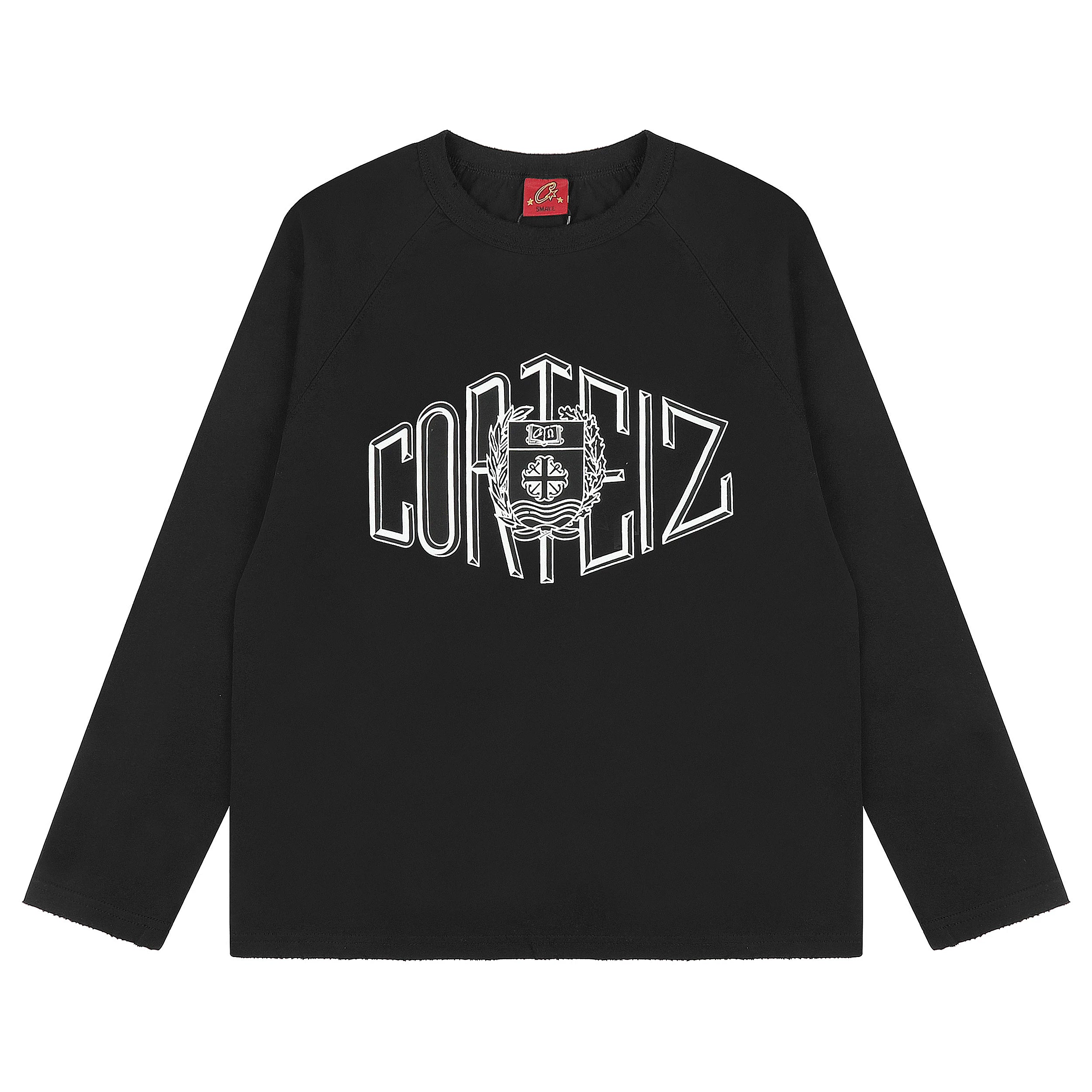 Corteiz Devil's Island letter logo printed long sleeved T-shirt for spring and autumn hip-hop rap loose casual round neck top