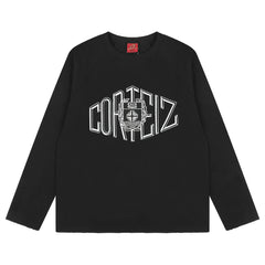 Corteiz Devil's Island letter logo printed long sleeved T-shirt for spring and autumn hip-hop rap loose casual round neck top