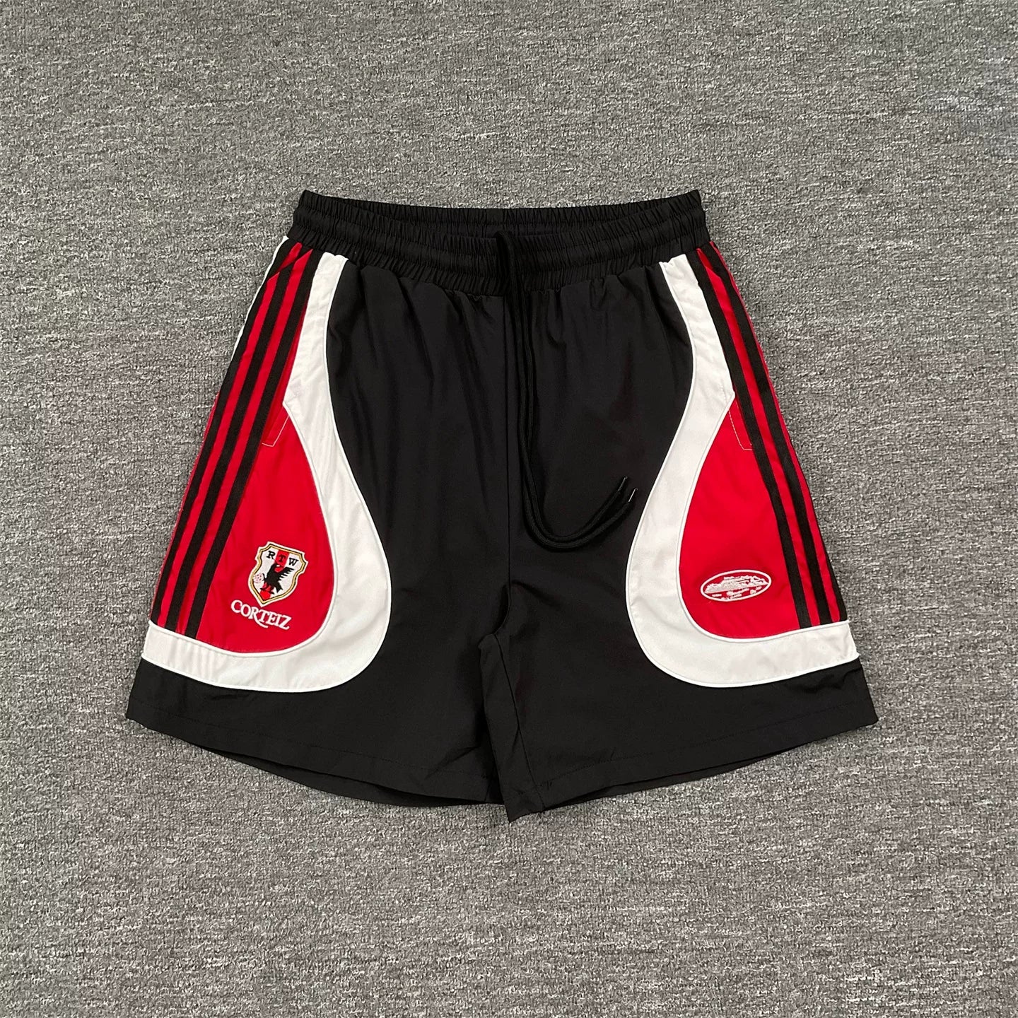 Corteiz Embroidered LOGO Color Contrast Splicing Sports Shorts for Men and Women, Loose Speed Drying Pentagram Pants, Summer Casual Pants