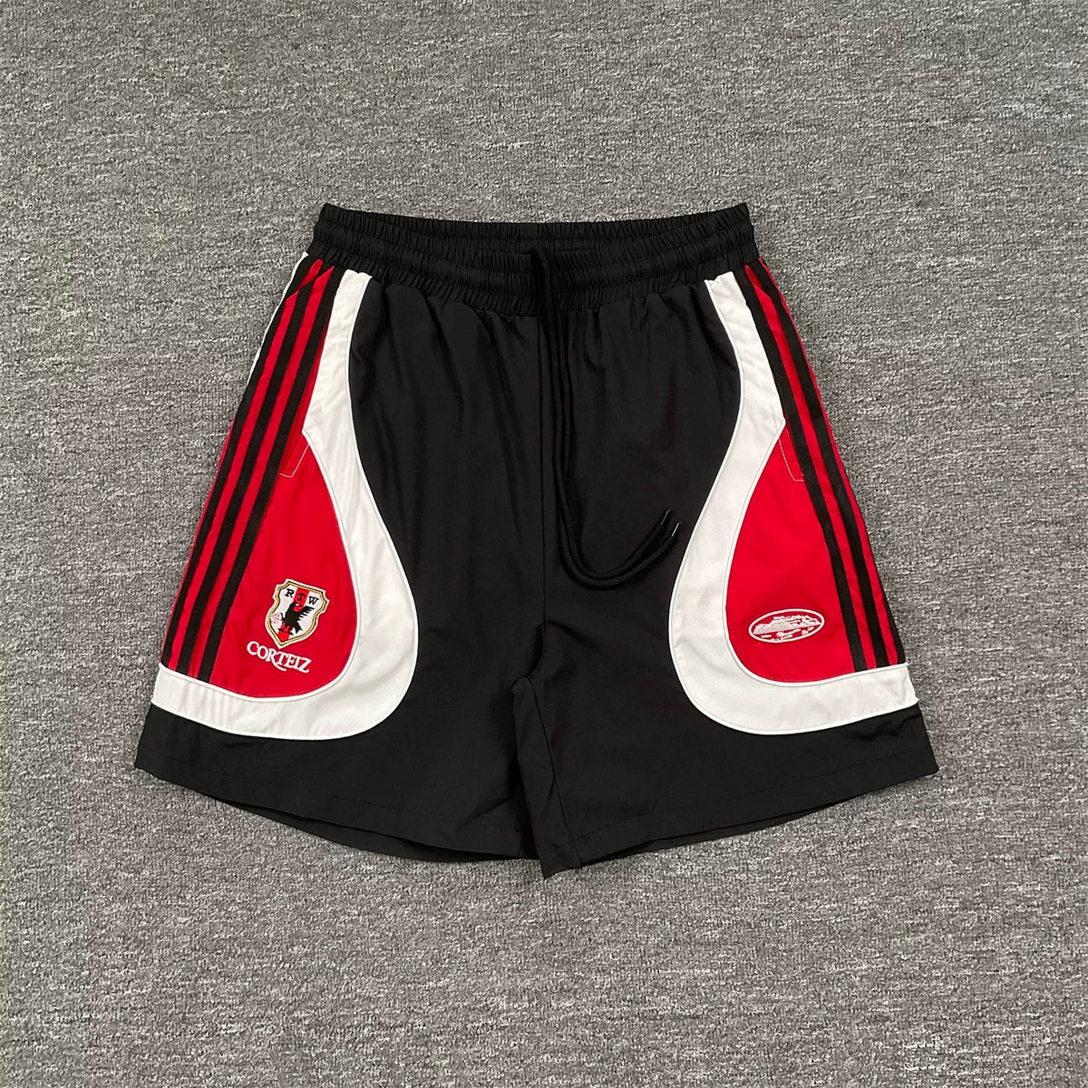 Corteiz Embroidered LOGO Color Contrast Splicing Sports Shorts for Men and Women, Loose Speed Drying Pentagram Pants, Summer Casual Pants