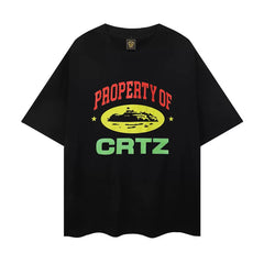 Corteiz Summer New Devil's Island Fun Letter Printed Trendy Brand Men's and Women's Loose Casual Round Neck Short sleeved T-shirt (18)