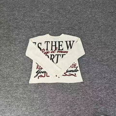 Corteiz Devil's Island American Street Letter Printed Waffle Bottom Shirt Autumn/Winter Men's and Women's Loose Long Sleeve T-shirt