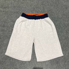 Corteiz Devil's Island Embroidery Letter Splicing Color Contrast and Velvet Round Neck Hoodie Casual Shorts Set ins