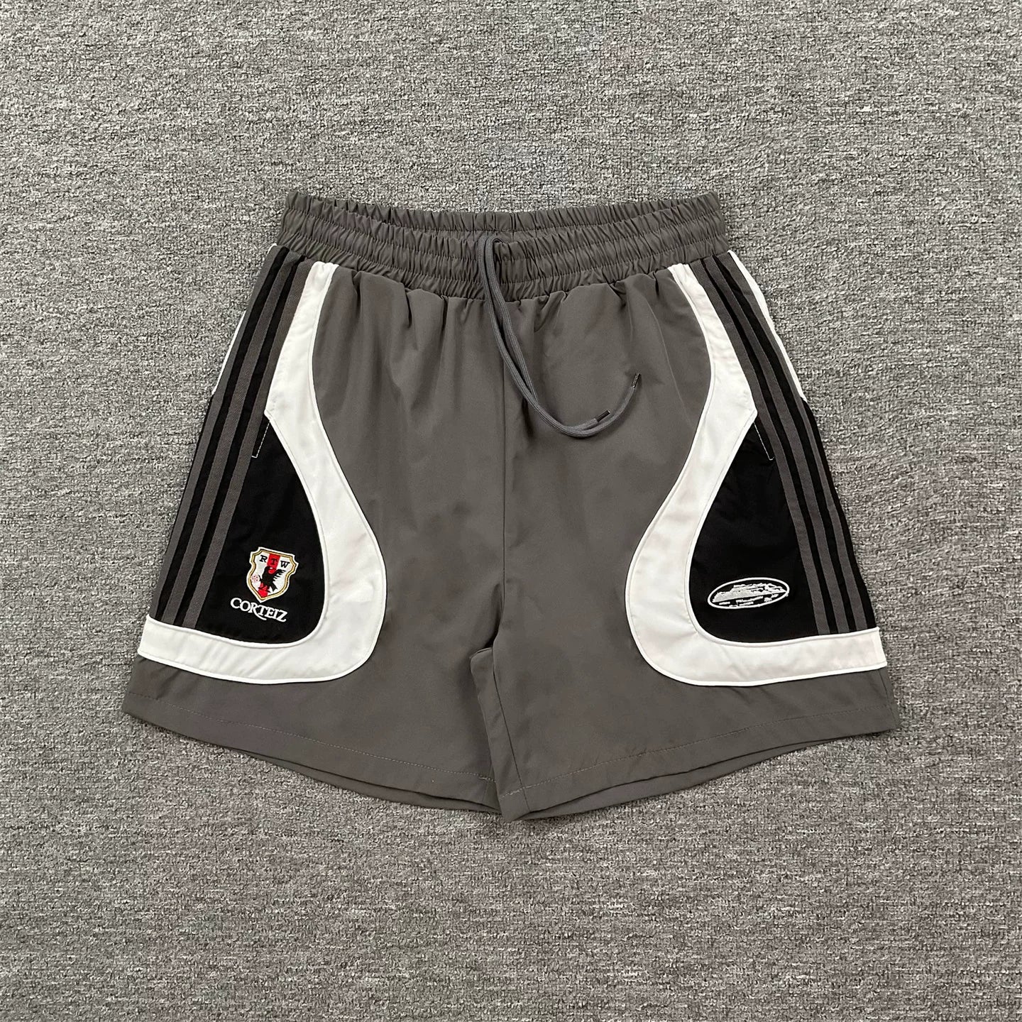 Corteiz Embroidered LOGO Color Contrast Splicing Sports Shorts for Men and Women, Loose Speed Drying Pentagram Pants, Summer Casual Pants