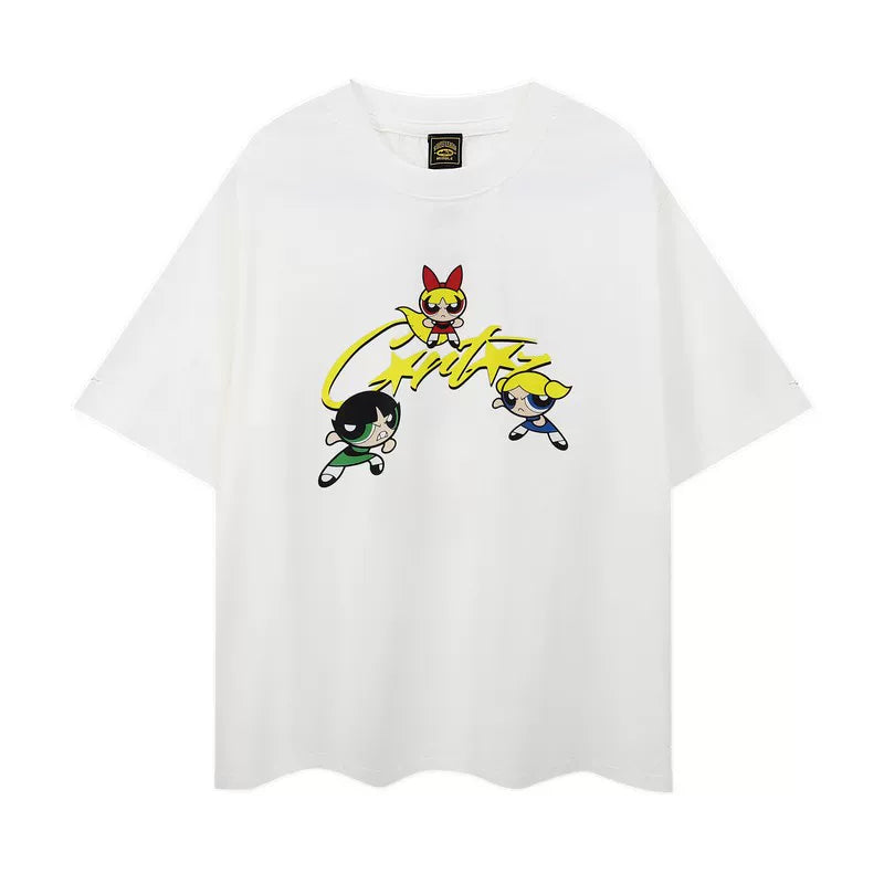 Corteiz Summer New Devil's Island Fun Letter Printed Trendy Brand Men's and Women's Loose Casual Round Neck Short sleeved T-shirt (38)