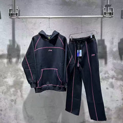 Corteiz tracksuit, trendy high street sports and leisure, embroidered and velvet hooded sweatshirt and pants set ins