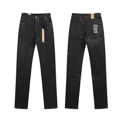 Ksubi Black Wax Coated Straight Denim Jeans