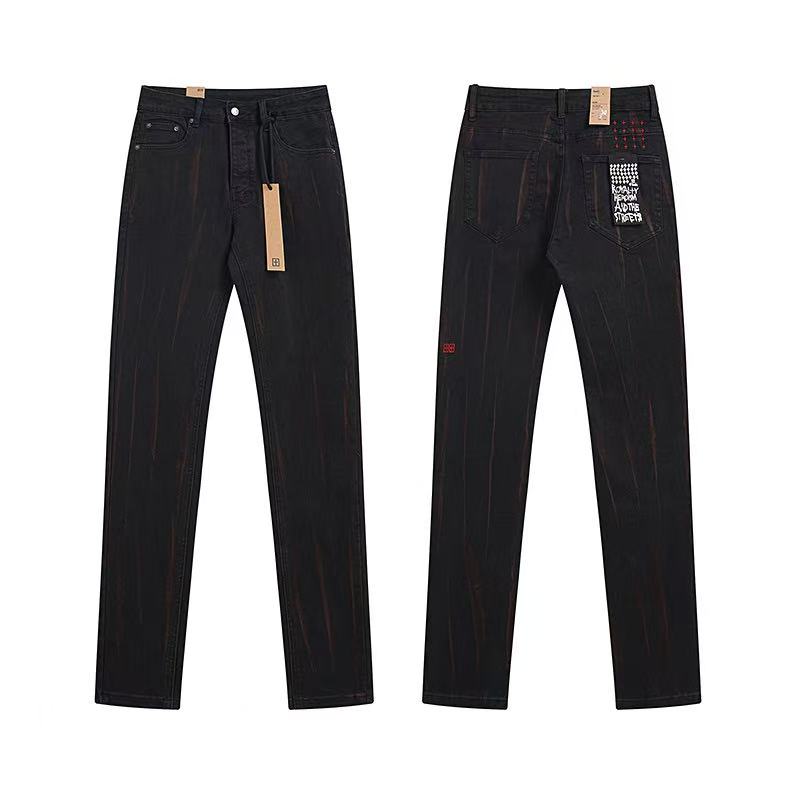 Ksubi Brush Streak Black Straight Denim Jeans